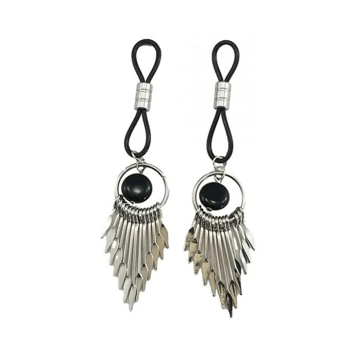 Bijoux De Nip Nipple Halos W/silver Arrows - Black