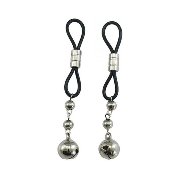 Bijoux De Nip Nipple Halos W/silver Bells - Black