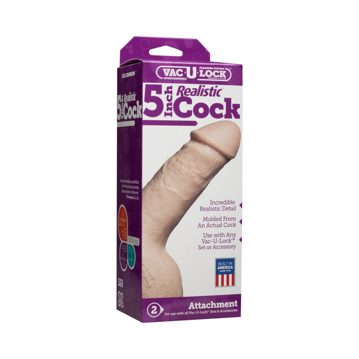 Vac-U-Lock 5 Inch Realistic Dong Beige | SexToy.com