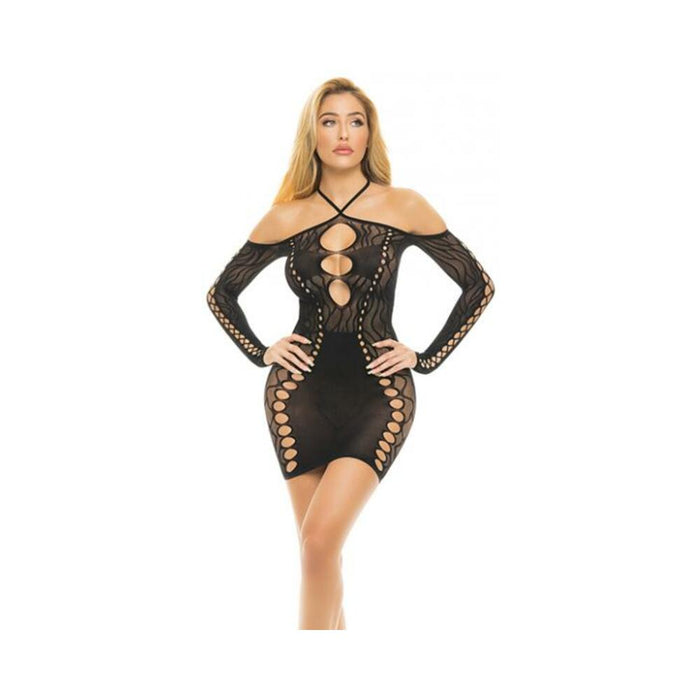 Pink Lipstick Animal Inside Dress Black O/s