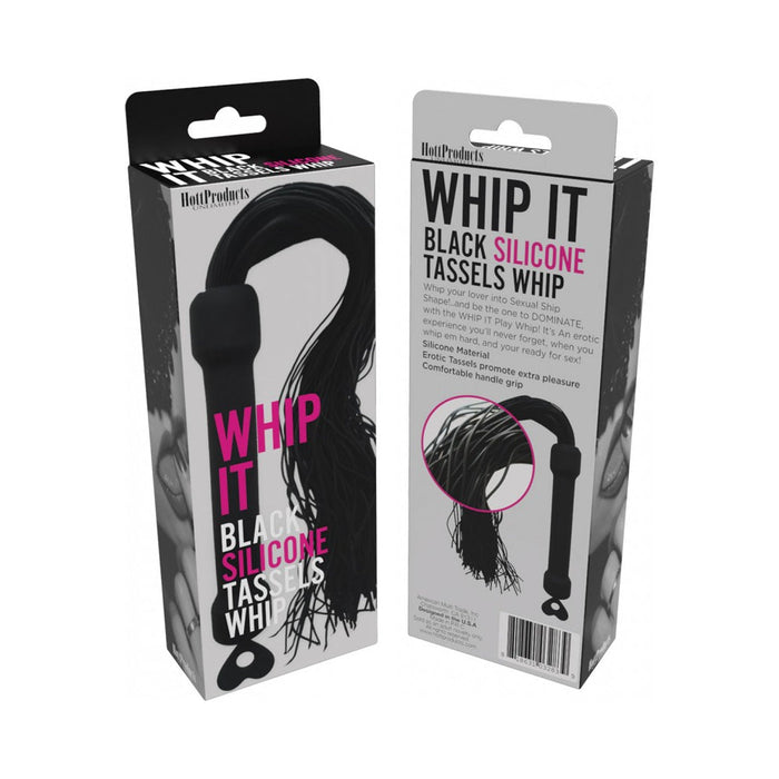 Whip It Black Pleasure Whip With Tassels | SexToy.com