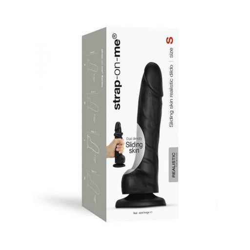 Strap-on-me Sliding Skin Realistic Dual-density Dildo Black S | SexToy.com