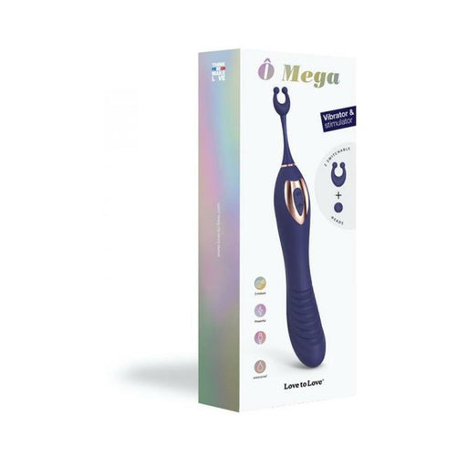 O Mega Vibrator And Clitoral Stimulator Midnight Indigo | SexToy.com