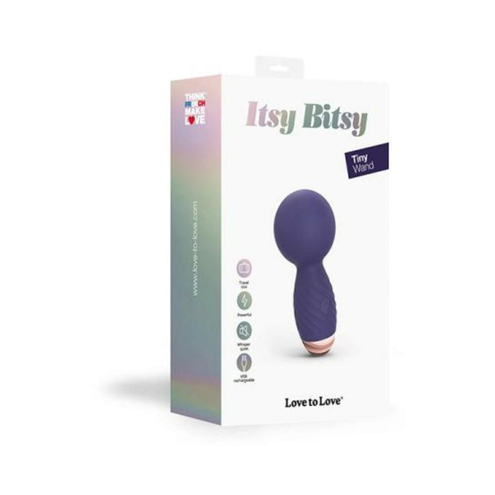 Love To Love Itsy Bitsy Rechargeable Silicone Mini Wand Vibrator Midnight Indigo