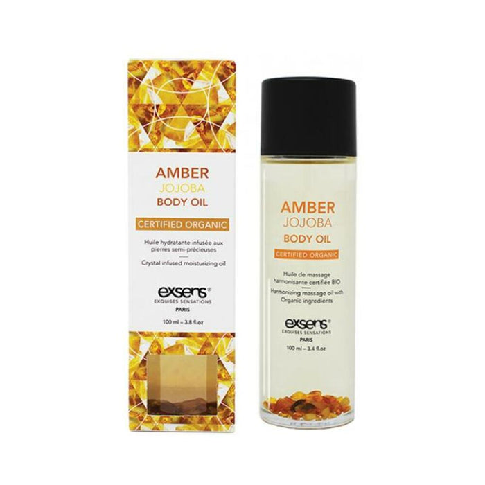 Exsens Organic Body Oil W/stones -  Amber Jojoba 100 Ml
