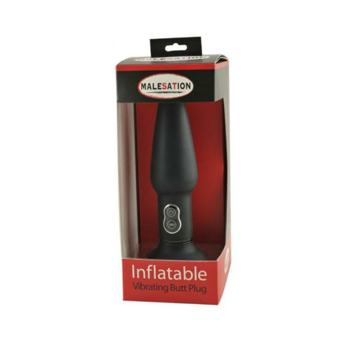 Inflatable Vibrating Butt Plug Black