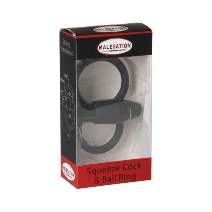 Malesation Squeeze Cock & Ball Ring Black