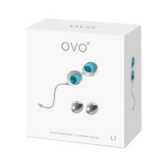 Ovo L1 Silicone Love Balls Waterproof White And Light Blue