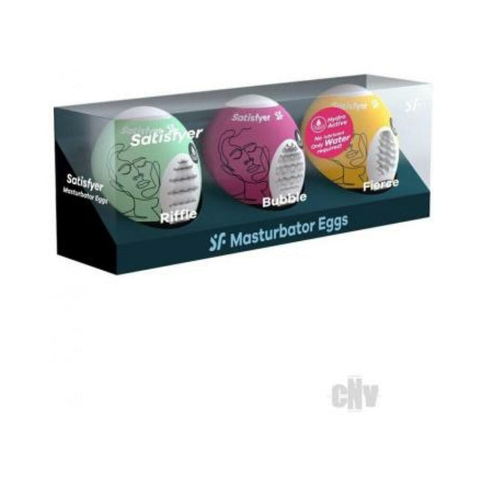 Satisfyer Masturbator Egg 3pk Riff/bubb | SexToy.com