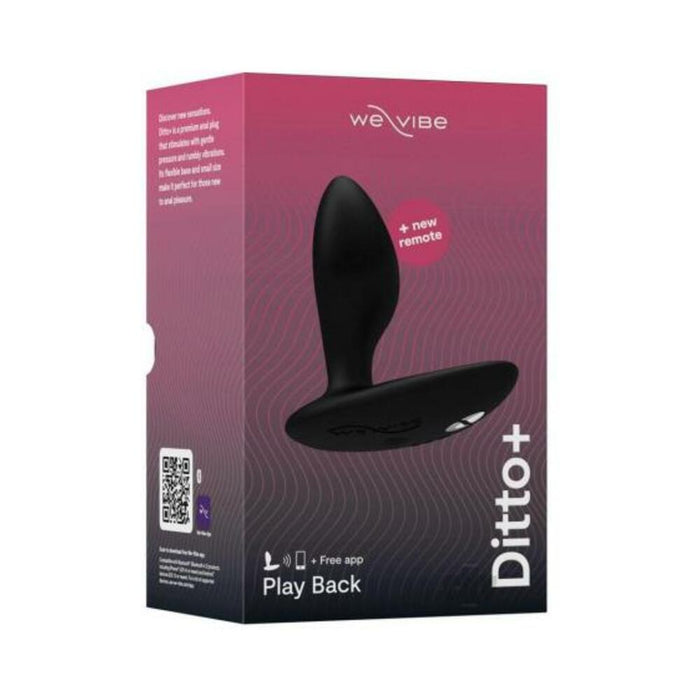 We-vibe Ditto+ Rechargeable Remote-controlled Silicone Vibrating Anal Plug Satin Black