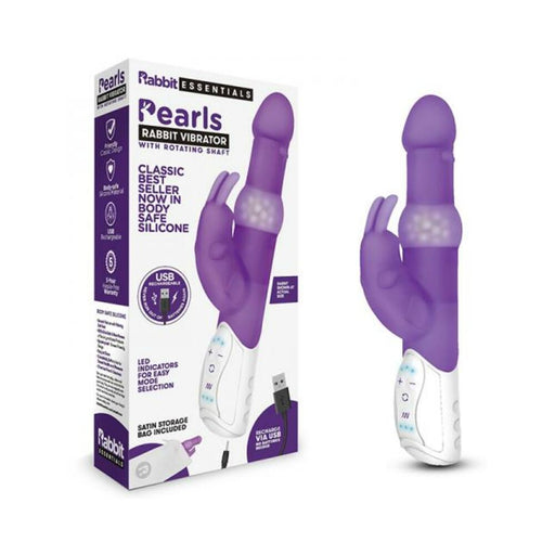 Rabbit Essentials Pearls Rabbit Vibrator Purple | SexToy.com