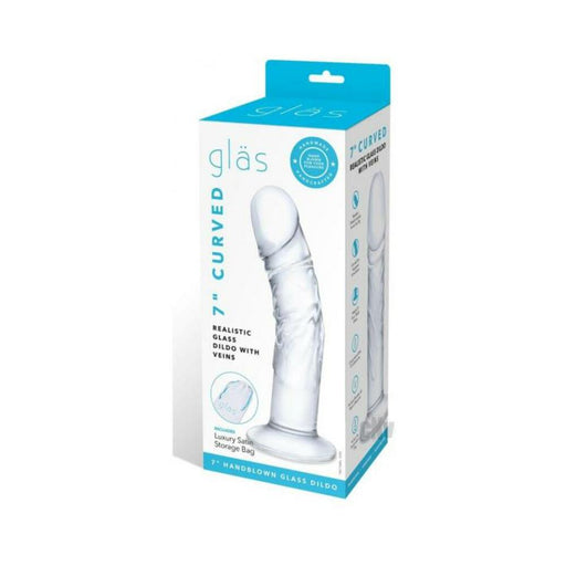 Glas Curved Realistic Glass Dildo With Veins 7 In. | SexToy.com