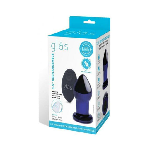 Recharge Remote Vibe Butt Plug 3.5 Blue | SexToy.com