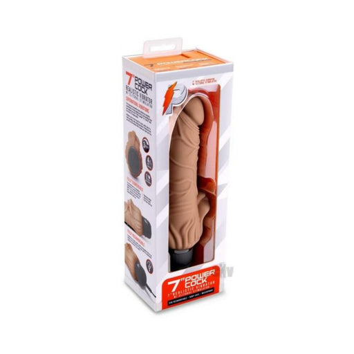 Pc Realistic Vibe W/clit Stim 7 Mocha | SexToy.com
