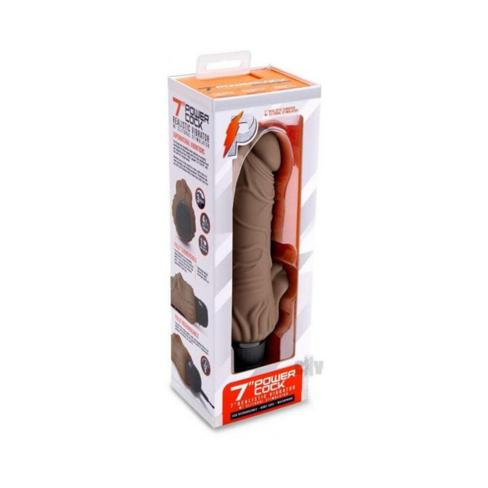 Pc Realistic Vibe W/clit Stim 7 Drk Brn | SexToy.com