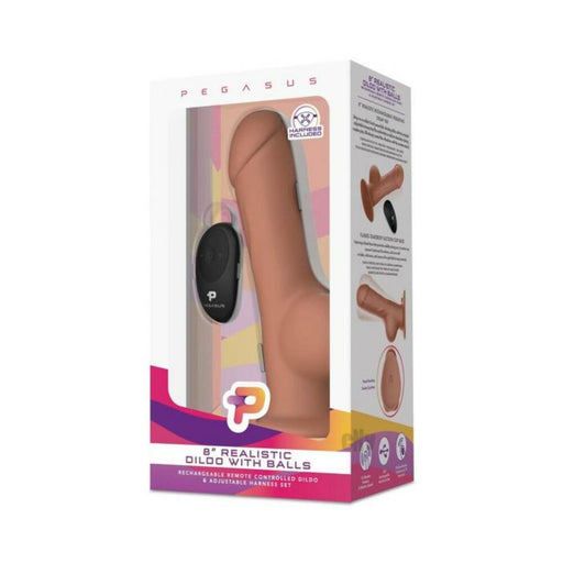 Remote Dildo W/balls Harness 8 Brown | SexToy.com