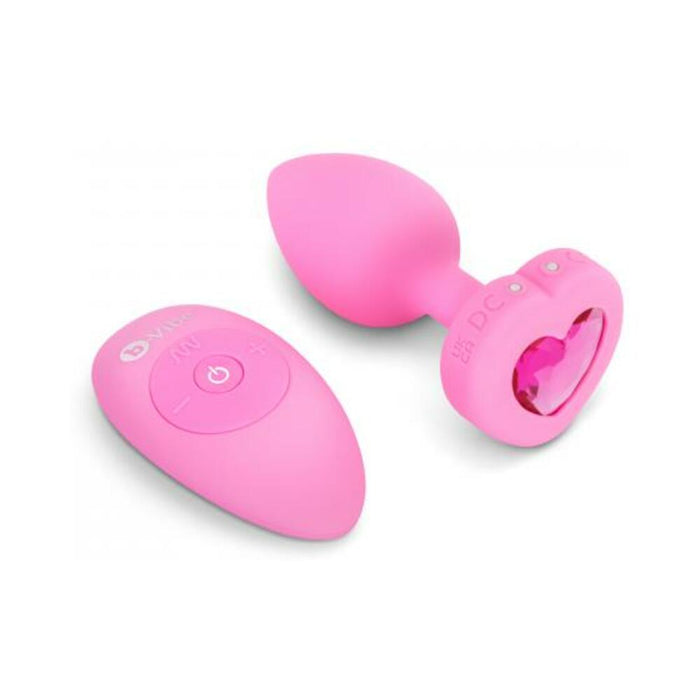 B Vibe Vibrating Heart Shaped Jewel Plug S/m Pink (net)
