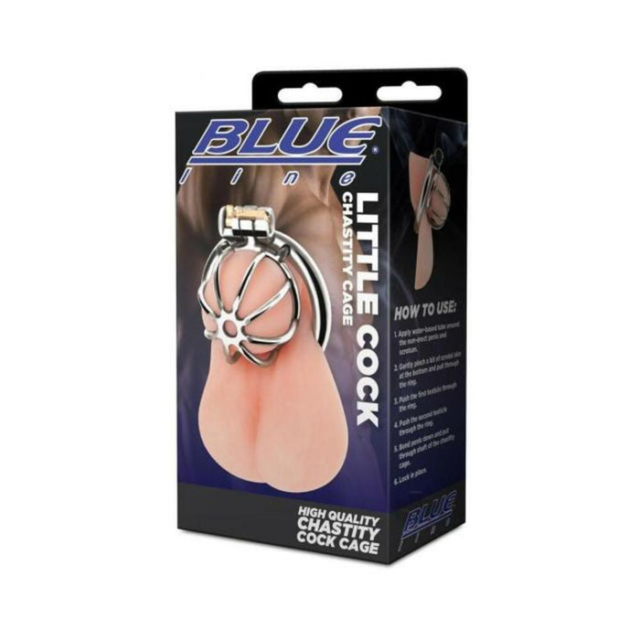 Blue Line Little Cock Chastity Cage