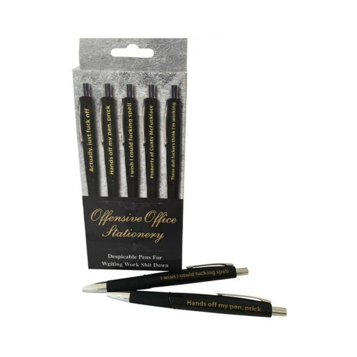 Offensive Office Stationery (pens) Assorted Sayings. (5-pack)