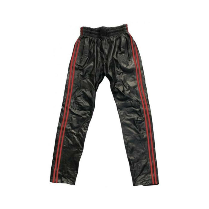 Prowler Red Leather Joggers Red Lg