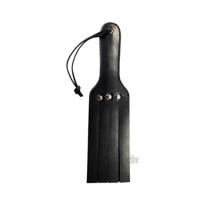 4 Strap Leather Paddle Black