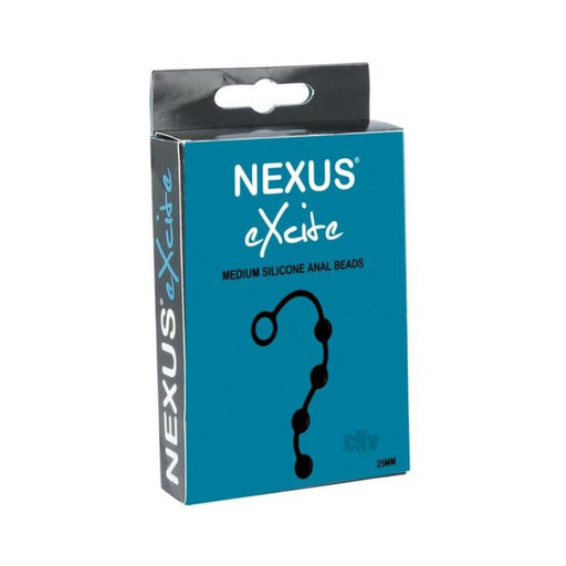 Nexus Excite Anal Beads Silicone Medium Black | SexToy.com