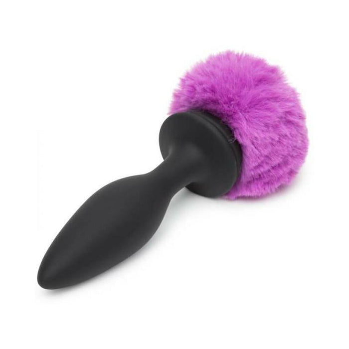 Happy Rabbit Rechargeable Vibrating Butt Plug With Interchangeable Gem And Purple Puff Medium | SexToy.com