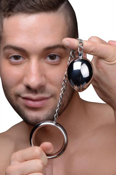 Stainless Steel Cock Ring And Anal Plug Silver