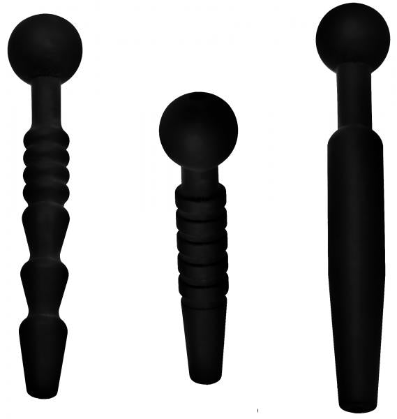 Dark Rods 3 Piece Silicone Penis Plug Set Black | SexToy.com