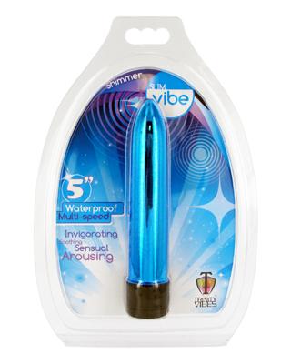 5 Inch Slim Vibe Packaged - Blue | SexToy.com