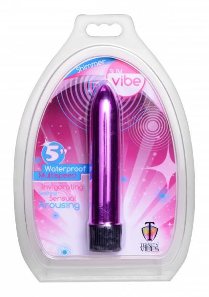 5 Inch Slim Vibe Packaged - Blue | SexToy.com