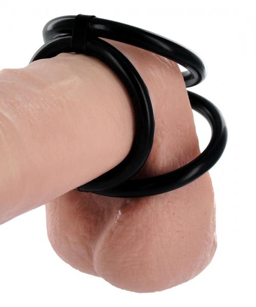 Easy Release Silicone Tri Cock Ball Ring Black | SexToy.com