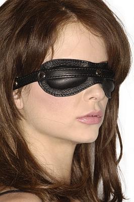 Blacked Out Leather Blindfold | SexToy.com