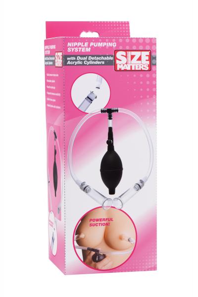 Size Matters Nipple Pumping System With Dual Acrylic Cylinders | SexToy.com