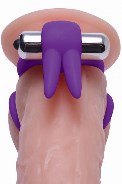 Throbbin Hopper Vibrating Cock And Ball Ring Purple | SexToy.com