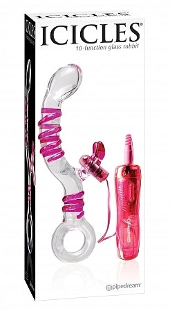 Icicles No 16 10 Function Glass Rabbit Vibrator | SexToy.com