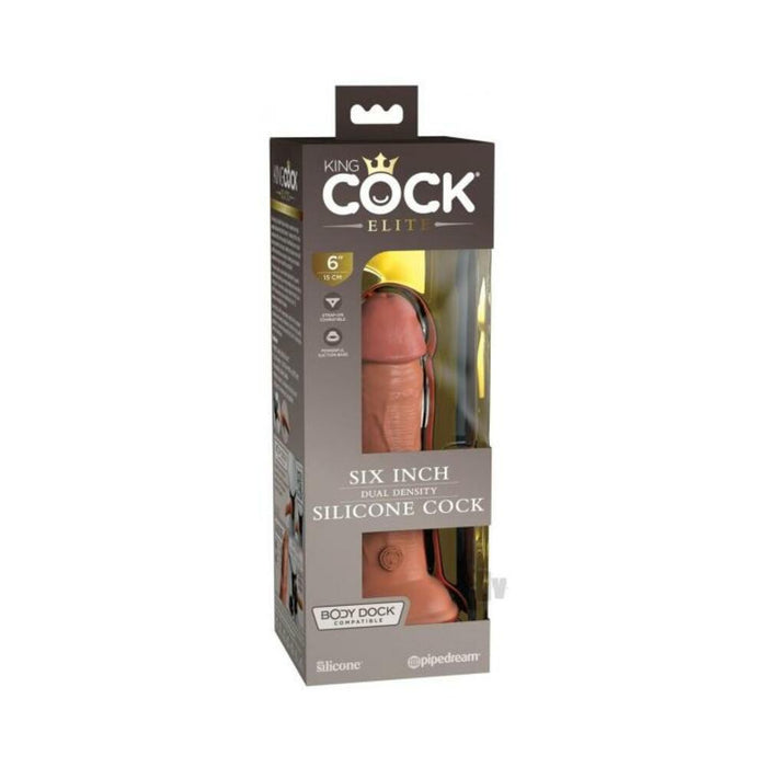 King Cock Elite Silicone Dual-density Cock 6 In. Tan | SexToy.com