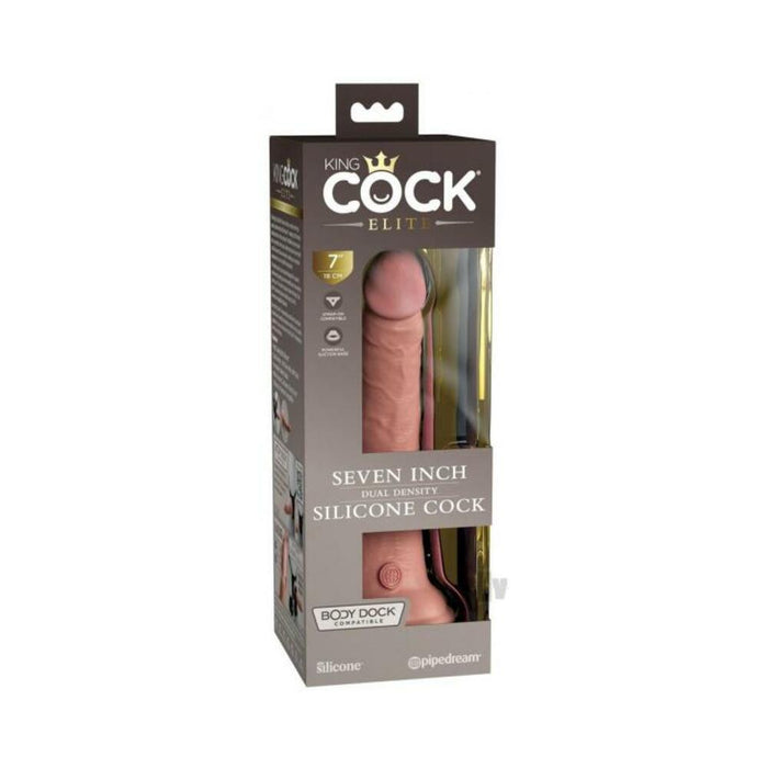 King Cock Elite Silicone Dual-density Cock 7 In. Light | SexToy.com
