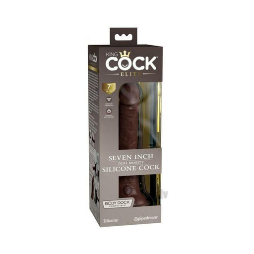 King Cock Elite Silicone Dual-density Cock 7 In. Brown | SexToy.com