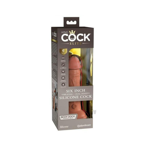 King Cock Elite Vibrating Silicone Dual-density Cock 6 In. Tan | SexToy.com