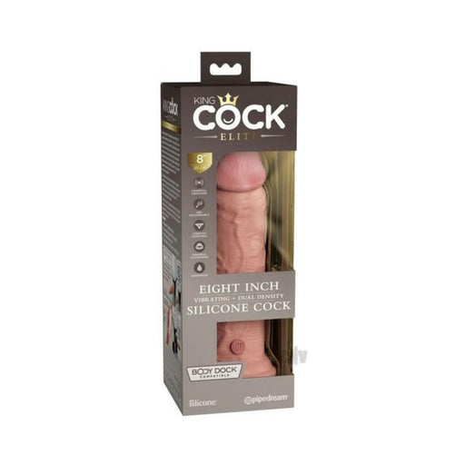 King Cock Elite Vibrating Silicone Dual-density Cock 8 In. Light | SexToy.com