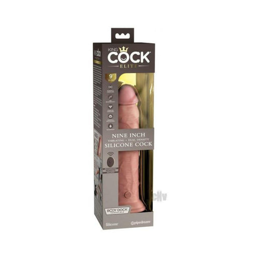 King Cock Elite Vibrating Silicone Dual-density Cock With Remote 9 In. Light | SexToy.com