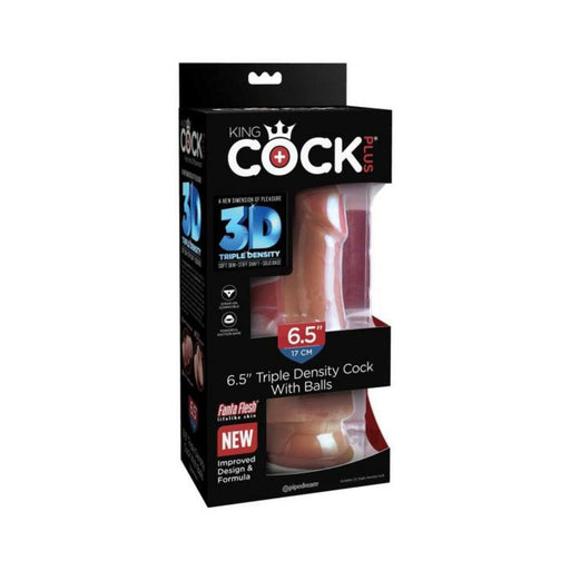 King Cock Plus 6.5 In. Triple Density Cock With Balls Tan | SexToy.com