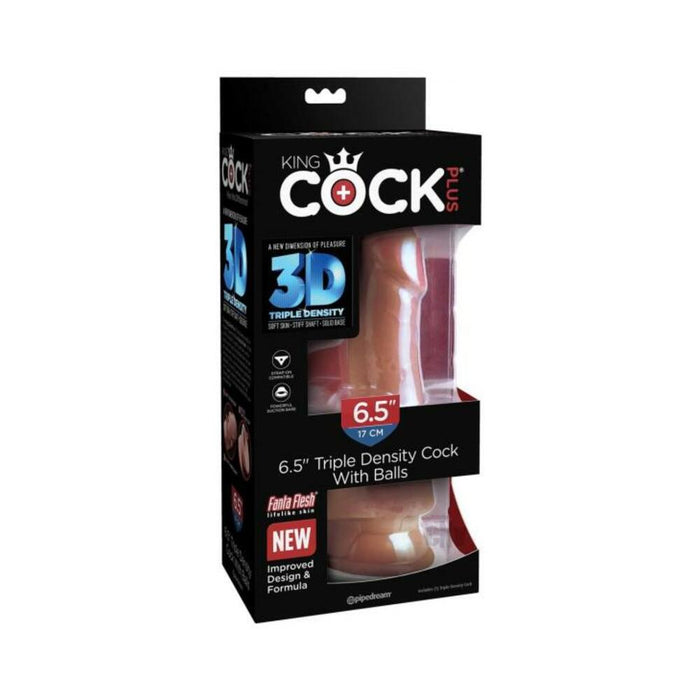 King Cock Plus 6.5 In. Triple Density Cock With Balls Tan | SexToy.com
