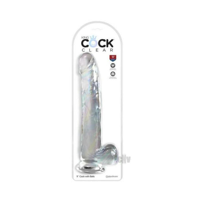 King Cock Clear With Balls 11in Clear