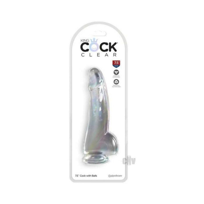 King Cock Clear With Balls 7.5in Clear