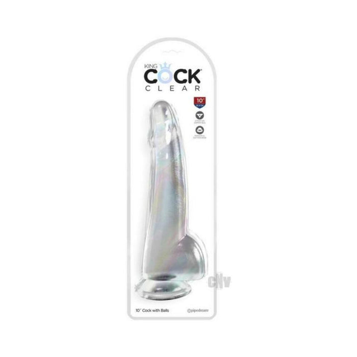 King Cock Clear With Balls 10in Clear