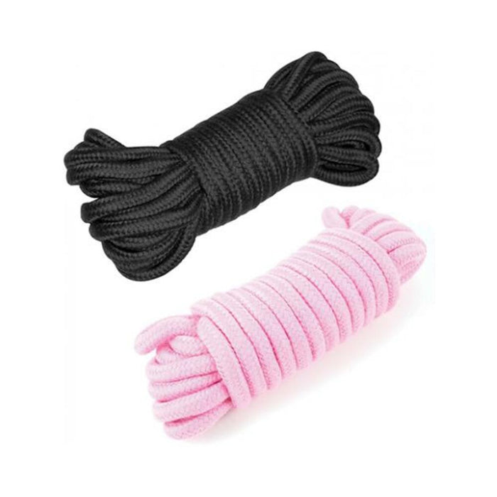 Plesur Cotton Shibari Bondage Rope 2 Pack - Black/pink