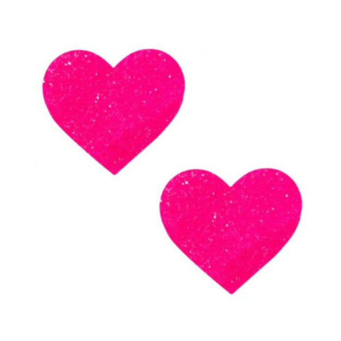 Neva Nude Pasty Super Sparkle Watermelly Pink Blacklight Glitter I Heart U