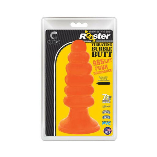 Rooster Vibrating Bubble Butt Anal Plug Orange | SexToy.com